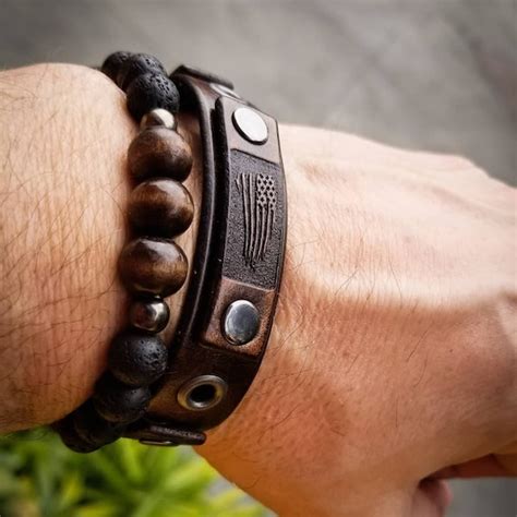 etsy leather bracelet mens|More.